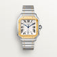 Santos de Cartier Large 39.8mm Steel Yellow Gold Bezel Silvered Opaline Dial Steel Bracelet Self-Winding Watch