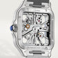 Santos de Cartier Skeleton Large 39.8mm Steel Blue Crown Skeleton Dial Steel Bracelet Manual-Winding Watch