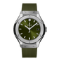 Classic Fusion Titanium Green Sunray Dial Rubber Strap Watch