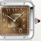 Santos-Dumont Extra-Large 46.6mm x 33.9mm Platinum Brown Sunray Dial Brown Alligator Strap Manual-Winding Watch