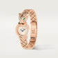 Panthère Small 23.6mm Rose Gold Diamond Bezel Tsavorite Eyes Golden Dial Rose Gold Bracelet Quartz Watch