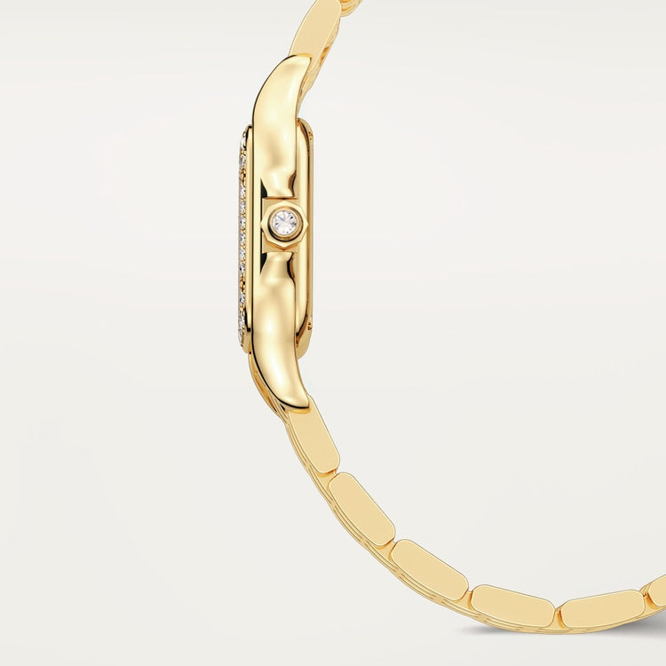 Panthère Small 30.3mm x 22.0mm Yellow Gold Diamond Bezel Diamond Crown Silvered Dial Yellow Gold Bracelet Quartz Watch