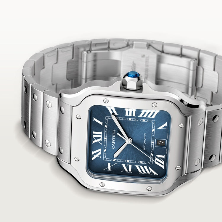 Santos de Cartier Large 39.8mm Steel Graduated Blue Dial Steel Bracelet Self-Winding Watch