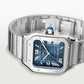 Santos Large 39.8mm Steel Blue Crown Graduated Blue Dial Steel Bracelet Automatic Watch