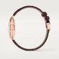 Ballon Bleu 33mm Rose Gold Automatic Silver Guilloché Dial Alligator Strap Watch