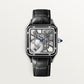 Santos-Dumont Skeleton 43.5mm x 31.4mm Steel Black Lacquer Gray Alligator Strap Self-Winding Watch