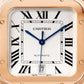 Santos-Dumont Large 43.5mm x 31.4mm Rose Gold Silvered Satin-Finish Dial Navy Blue Alligator Strap Manual-Winding Watch