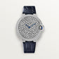 Ballon Bleu 37mm White Gold Diamond Case Diamond Dial Diamond Buckle Alligator Strap Automatic Watch