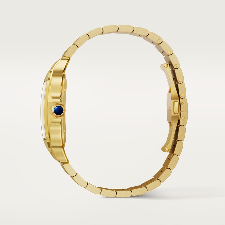 Santos de Cartier Large 39.8mm Yellow Gold Blue Crown Anthracite Gray Dial Yellow Gold Bracelet Automatic Watch