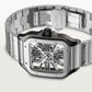 Santos de Cartier Skeleton Large 39.8mm Steel Gray Crown Skeleton Dial Steel Bracelet Manual-Winding Watch