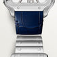 Santos de Cartier Large 39.8mm Steel Blue Crown Skeleton Dial Steel Bracelet Manual-Winding Watch