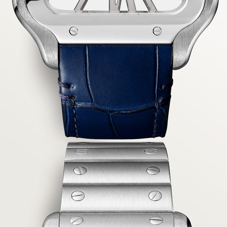Santos de Cartier Large 39.8mm Steel Blue Crown Skeleton Dial Steel Bracelet Manual-Winding Watch