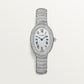 Baignoire Small 31.4mm x 23.1mm White Gold Diamond Case Diamond Crown Silvered Dial Quartz Watch