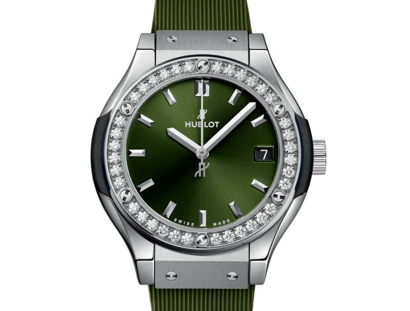 Classic Fusion Titanium Green Diamonds 33 mm