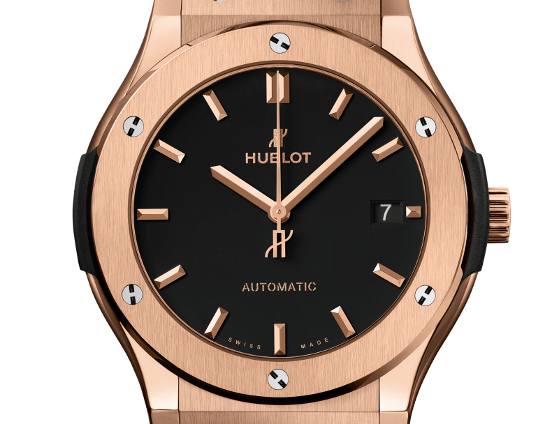 Classic Fusion King Gold 45 mm Black Rubber Strap Watch