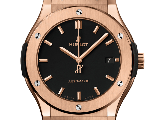 Classic Fusion King Gold 45 mm Black Rubber Strap Watch