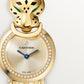 Panthère de Cartier Small 23.6mm Yellow Gold Diamond Bezel Tsavorite Eyes Golden Dial Yellow Gold Bracelet Quartz Watch