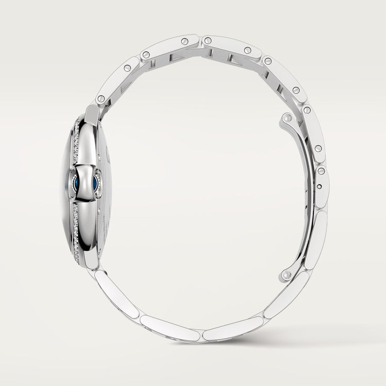 Ballon Bleu 36mm Steel Automatic Diamond Bezel Silver Guilloché Dial Steel Bracelet Watch