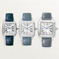 Santos-Dumont Small 38mm x 27.5mm Steel Blue Crown Silver Sunray Dial Navy Blue Alligator Leather Strap Quartz Watch