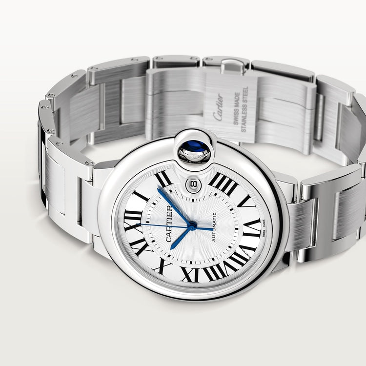 Ballon Bleu 42mm Steel Automatic Silver Guilloché Dial Steel Bracelet Watch