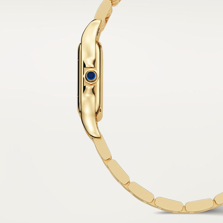 Panthère Mini 22mm x 30.3mm Yellow Gold Blue Sapphire Crown Silvered Dial Yellow Gold Bracelet Quartz Watch