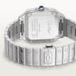 Santos de Cartier Medium 35.1mm Steel Blue Crown Green Dial Steel Bracelet Self-Winding Watch