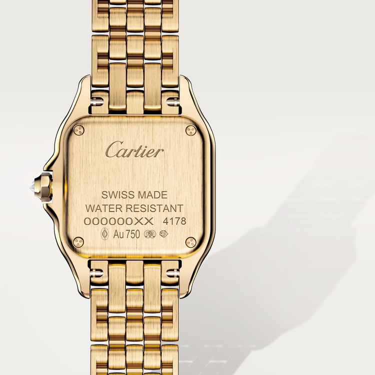 Panthère Small 30.3mm x 22.0mm Yellow Gold Diamond Bezel Diamond Crown Silvered Dial Yellow Gold Bracelet Quartz Watch