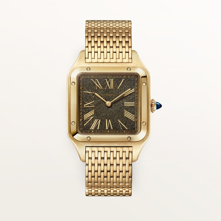 Santos-Dumont Extra-Large 43.5mm x 31.4mm Yellow Gold Obsidian Dial Yellow Gold Bracelet Self-Winding Watch