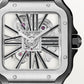 Santos de Cartier Skeleton Large 39.8mm Steel Gray Crown Skeleton Dial Steel Bracelet Manual-Winding Watch