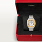 Santos de Cartier Large 39.8mm Steel Yellow Gold Bezel Silvered Opaline Dial Steel Bracelet Self-Winding Watch