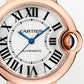 Ballon Bleu 33mm Rose Gold Automatic Silver Guilloché Dial Alligator Strap Watch