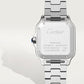 Santos de Cartier Medium 35.1mm Steel Yellow Gold Blue Crown Silvered Opaline Dial Steel Bracelet Automatic Watch