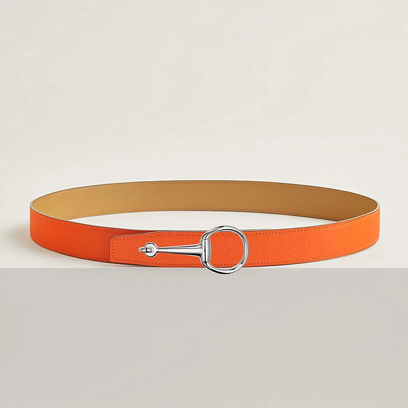 VERT-DE-GRIS / GOLD - NOIR / ÉBÈNE CASAQUE BELT BUCKLE & REVERSIBLE LEATHER STRAP 32 MM