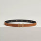 H au Carre Twist Belt Buckle & Reversible Leather Strap 24 MM