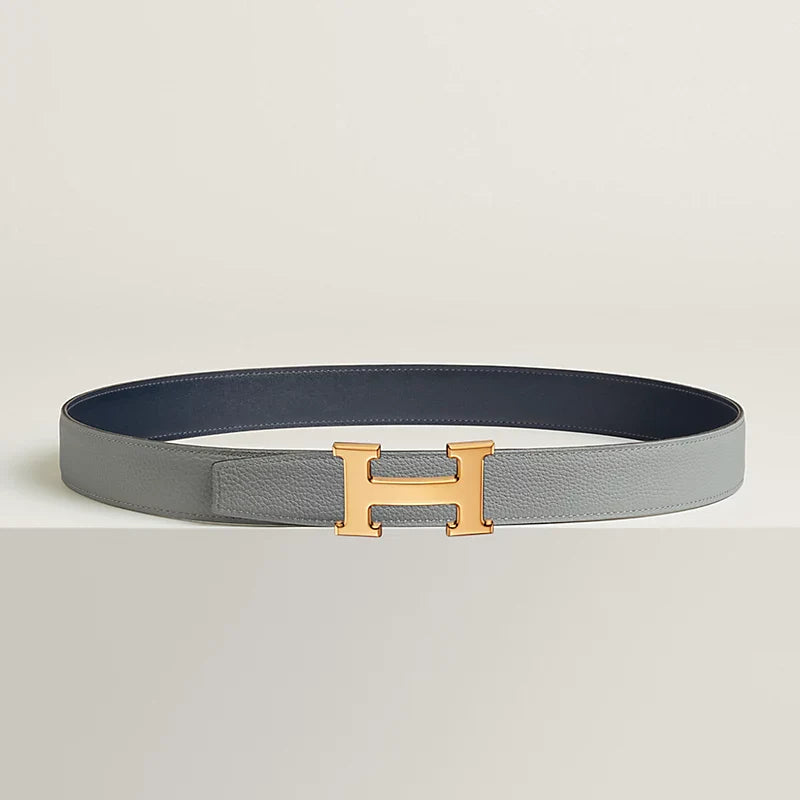 H Belt Buckle & Reversible Leather Strap 32 MM