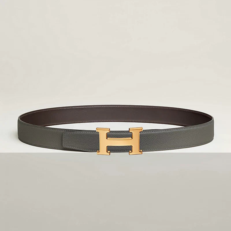 H Belt Buckle & Reversible Leather Strap 32 MM