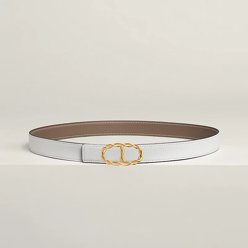 Maillon Torsade Belt Buckle & Reversible Leather Strap 24 MM