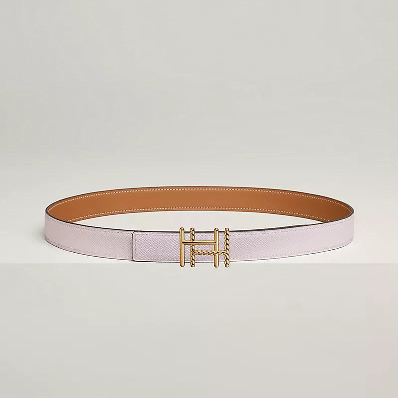 H au Carre Twist Belt Buckle & Reversible Leather Strap 24 MM