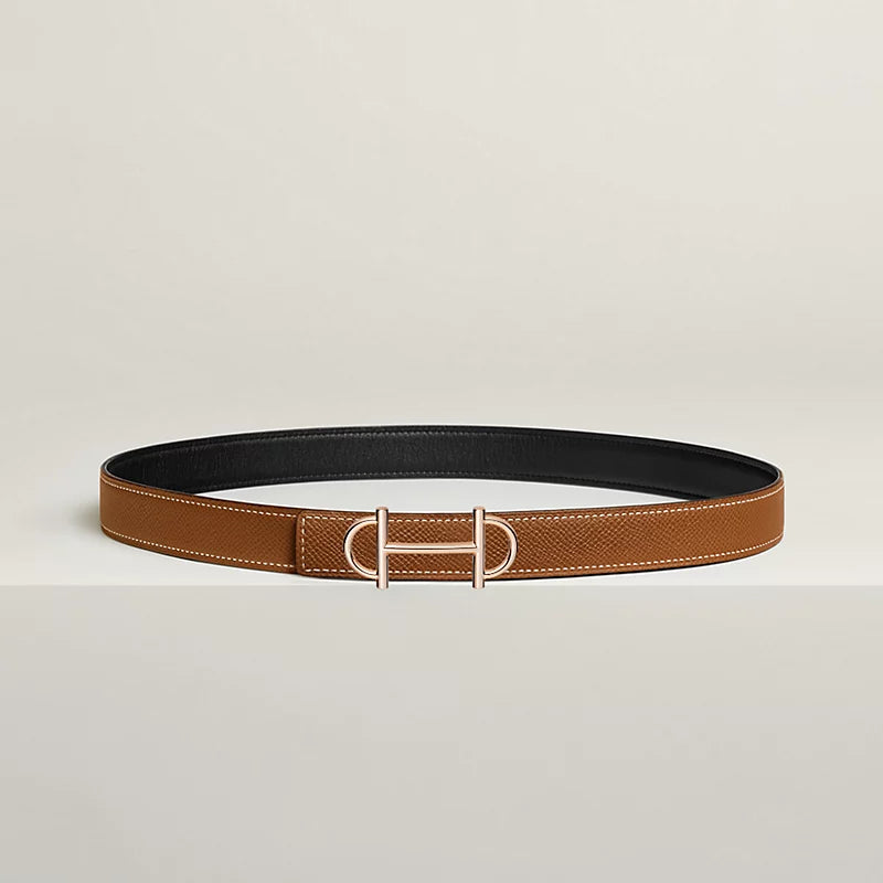 Gamma Belt Buckle & Reversible Leather Strap 24 MM