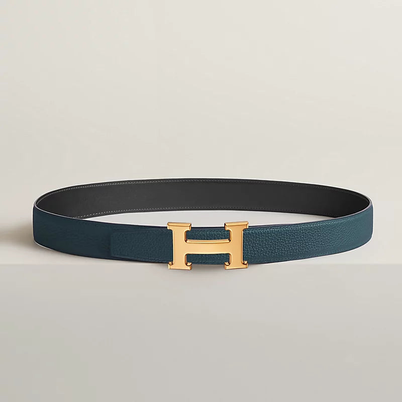 H Belt Buckle & Reversible Leather Strap 32 MM