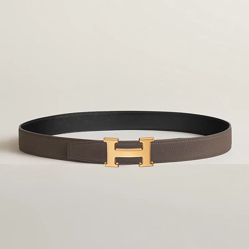 H Belt Buckle & Reversible Leather Strap 32 MM