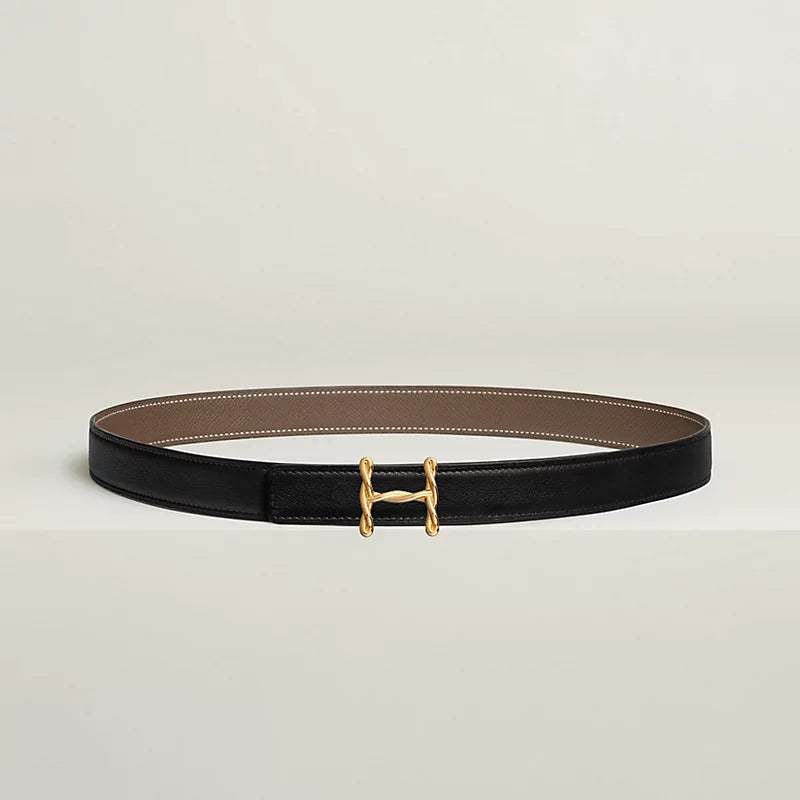 H Torsade Belt Buckle & Reversible Leather Strap 24 MM