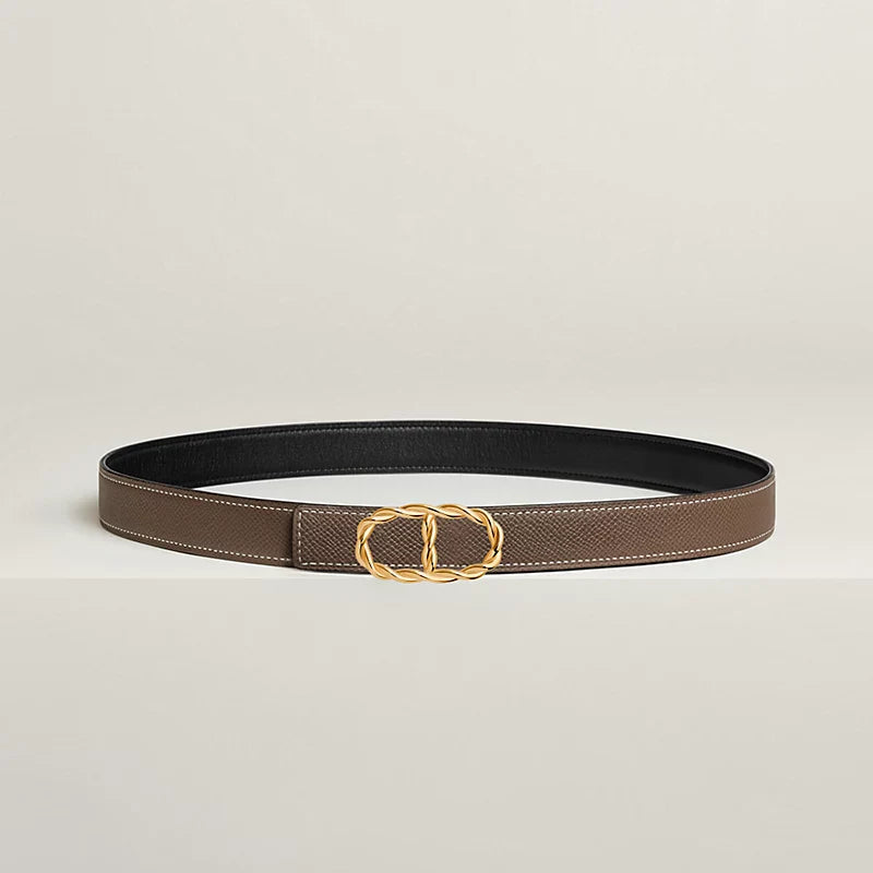 Maillon Torsade Belt Buckle & Reversible Leather Strap 24 MM