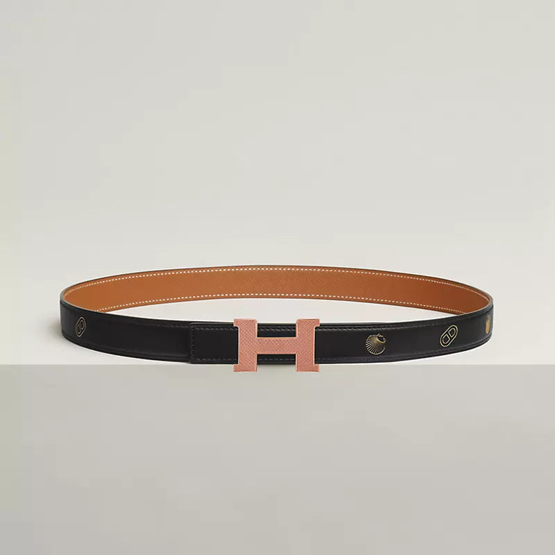 Mini Constance Guillochee Belt Buckle & Reversible Leather Strap 24 MM