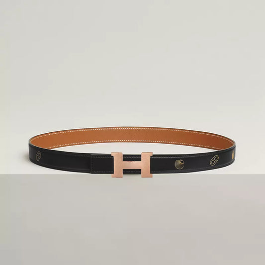 Mini Constance Martelee Belt Buckle & Hermès Sur Mer Reversible Leather Strap 24 MM