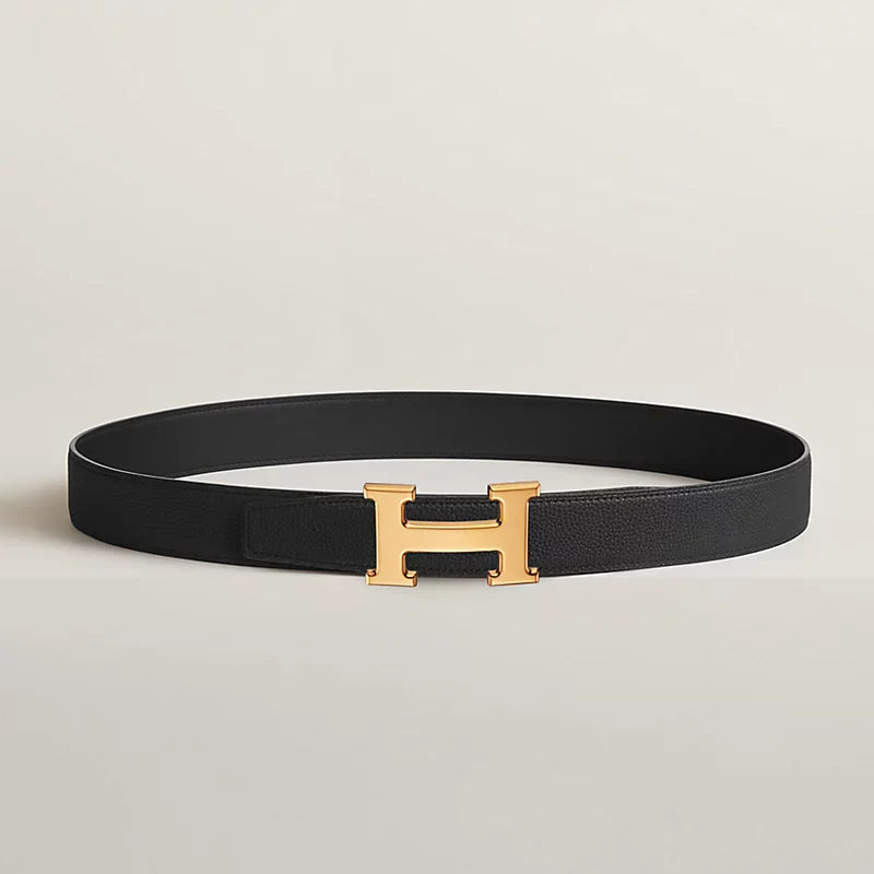 H Belt Buckle & Reversible Leather Strap 32 MM