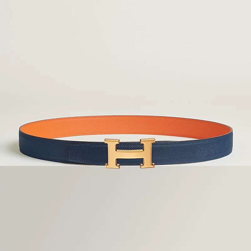 H Belt Buckle & Reversible Leather Strap 32 MM