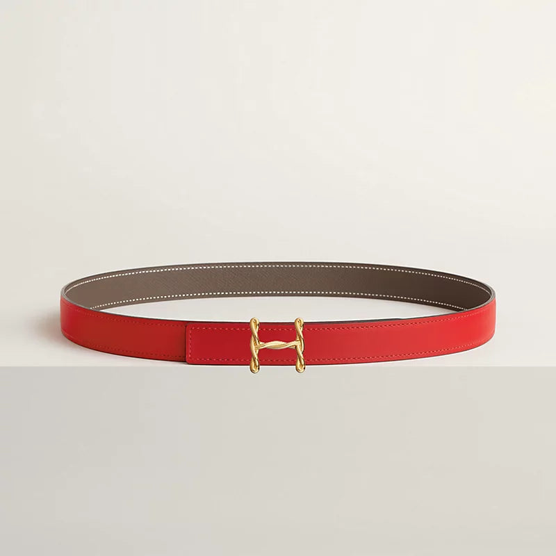H Torsade Belt Buckle & Reversible Leather Strap 24 MM