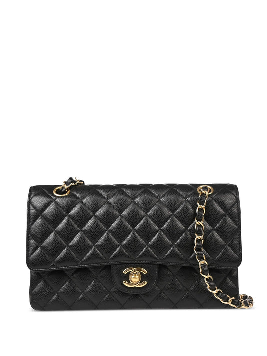 Chanel Caviar Leather black Gold Hardware Medium 25cm 01