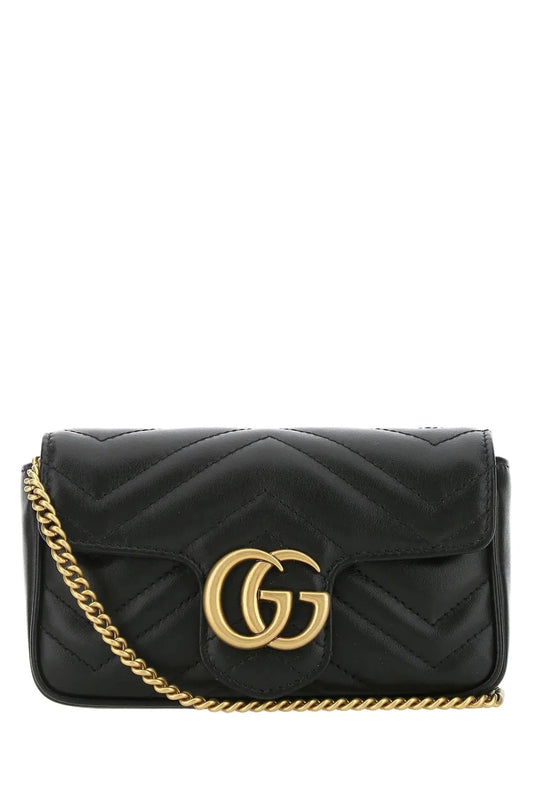 Gucci Marmont Shoulder Bag Mini（16.5CM） Black gold 01